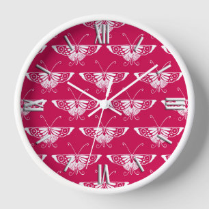 Gestileerde Deco vlinder - fuchsia roze