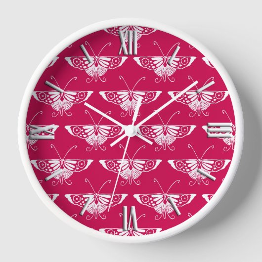 Gestileerde Deco vlinder - fuchsia roze (Voorkant)