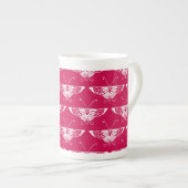 Gestileerde Deco vlinder - fuchsia roze Porselein Kop (Voorkant rechts)