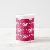 Gestileerde Deco vlinder - fuchsia roze Porselein Kop (Voorkant)
