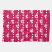 Gestileerde Deco vlinder - fuchsia roze Theedoek (Horizontaal)