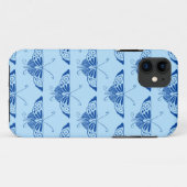 Gestileerde Deco vlinder - kobalt en lichtblauw Case-Mate iPhone Case (Achterkant (horizontaal))