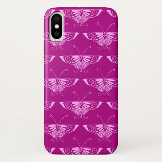 Gestileerde Deco vlinder - magenta en roze Case-Mate iPhone Case (Achterkant)