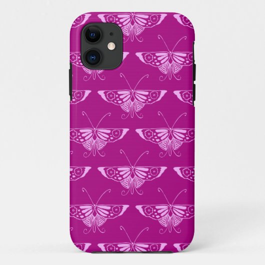 Gestileerde Deco vlinder - magenta en roze Case-Mate iPhone Case (Achterkant)
