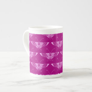 Gestileerde Deco vlinder - magenta en roze Porselein Kop