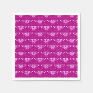 Gestileerde Deco vlinder - magenta en roze Servet