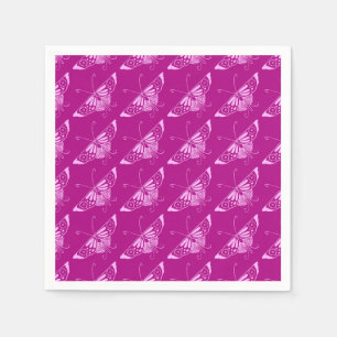Gestileerde Deco vlinder - magenta en roze Servetten