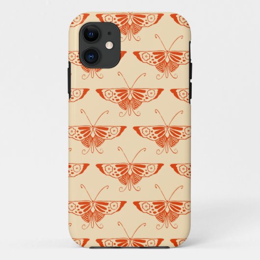 Gestileerde Deco vlinder - mandarijn sinaasappel Case-Mate iPhone Case (Achterkant)