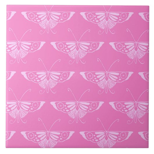 Gestileerde Deco vlinder - orchidee roze Tegeltje (Voorkant)