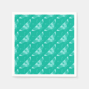 Gestileerde Deco vlinder - turquoise en aqua Servet