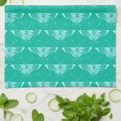 Gestileerde Deco vlinder - turquoise en aqua Theedoek (Gevouwen)