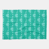 Gestileerde Deco vlinder - turquoise en aqua Theedoek (Horizontaal)