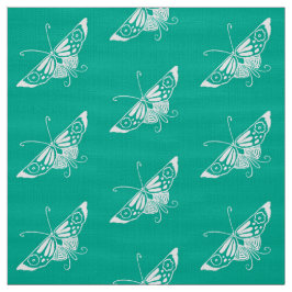 Gestileerde Deco Vlinder, Turquoise Stof
