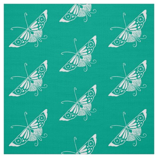 Gestileerde Deco Vlinder, Turquoise Stof (Swatch)