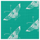 Gestileerde Deco Vlinder, Turquoise Stof (Close Up)