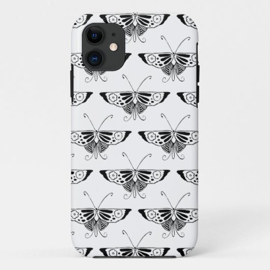 Gestileerde Deco vlinder - wit en zwart Case-Mate iPhone Case (Achterkant)
