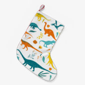 Gestileerde dinosaurussen, bloemenelementen, schat kleine kerstsok (Voorkant (Hangend))