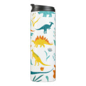 Gestileerde dinosaurussen, bloemenelementen, schat thermosbeker (Geroteerd rechts)