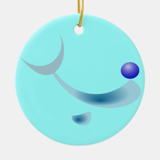 gestileerde dolfijn Kerstversiering Keramisch Ornament (Voorkant)