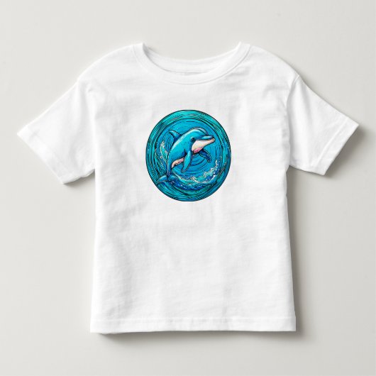 Gestileerde dolfijn zwemt kinder shirts (Voorkant)
