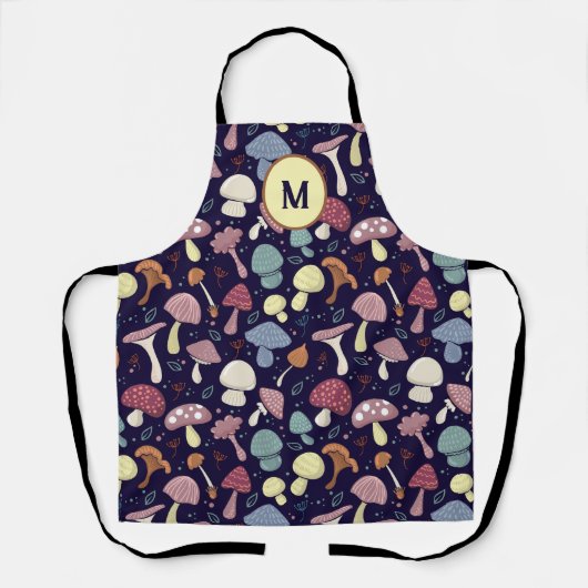 Gestileerde donkere bos paddenstoel Custom Schort (Voorkant)