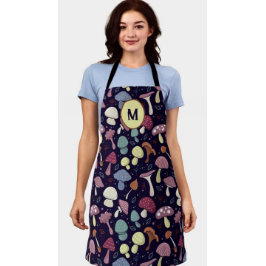 Gestileerde donkere bos paddenstoel Custom Schort