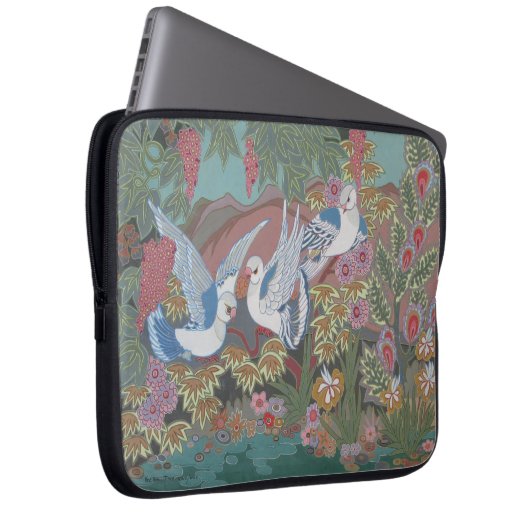 Gestileerde Duiven in Tuin Laptop Sleeve (Voorkant Rechts)