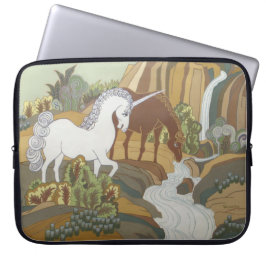 Gestileerde eenhoorn en paard laptop sleeve