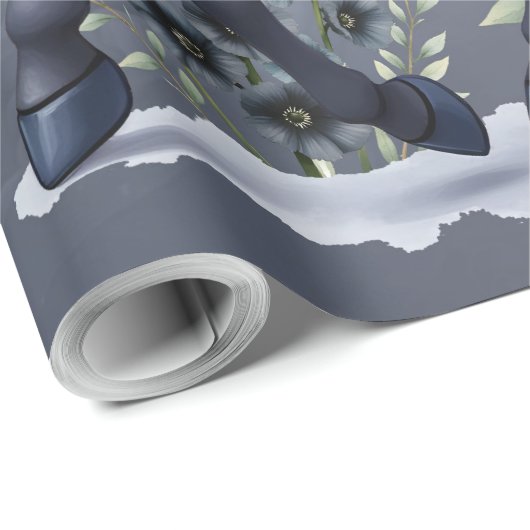 Gestileerde eenhoorn in bloemenpracht. cadeaupapier (Rol Hoek)