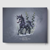 Gestileerde eenhoorn in bloemenpracht. gastenboek (Achterkant)