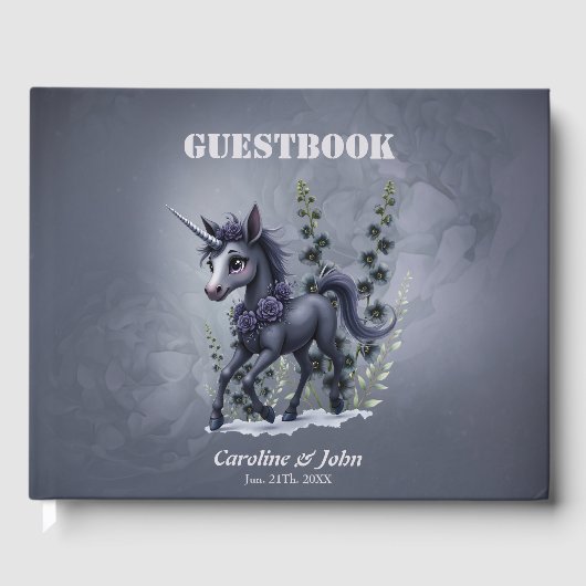 Gestileerde eenhoorn in bloemenpracht. gastenboek (Voorkant)