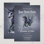 Gestileerde eenhoorn in bloemenpracht. kaart (Voorkant / Achterkant)