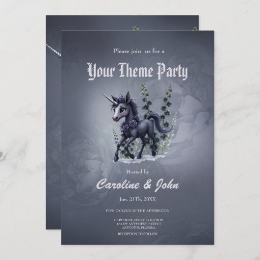 Gestileerde eenhoorn in bloemenpracht. kaart (Voorkant / Achterkant)