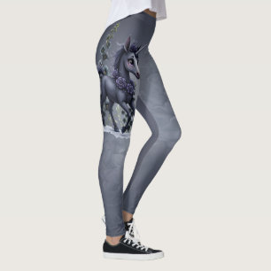 Gestileerde eenhoorn in bloemenpracht. leggings