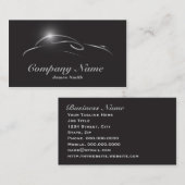 Gestileerde Elegante Zilver op Zwarte Auto Detail  Visitekaartje (Voorkant / Achterkant)