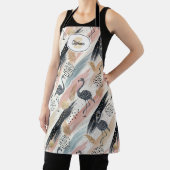 Gestileerde flamingo en penseelstreekpatroon schort (Insitu)