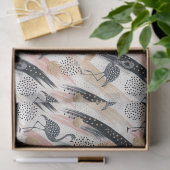 Gestileerde flamingo en penseelstreekpatroon tissuepapier (Geschenk)