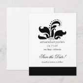 Gestileerde Flower Logo SaveTheDates Aankondigingskaart (Voorkant / Achterkant)