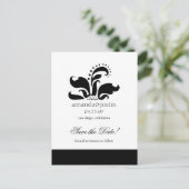 Gestileerde Flower Logo SaveTheDates Aankondigingskaart (Staand voorkant)