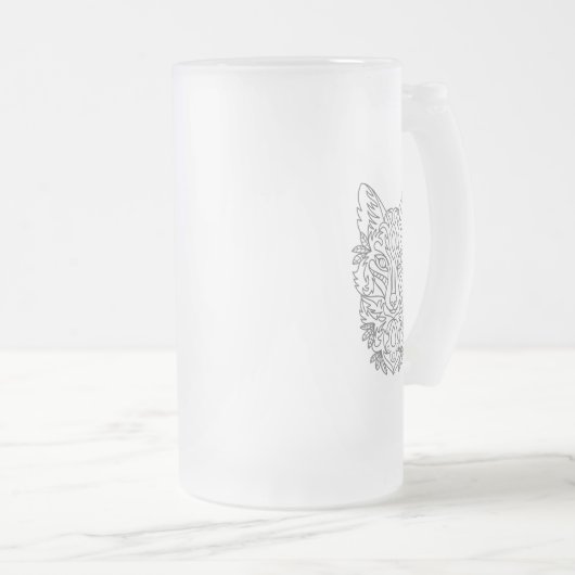 Gestileerde Fox Frosted Glass Mok (Voorkant rechts)