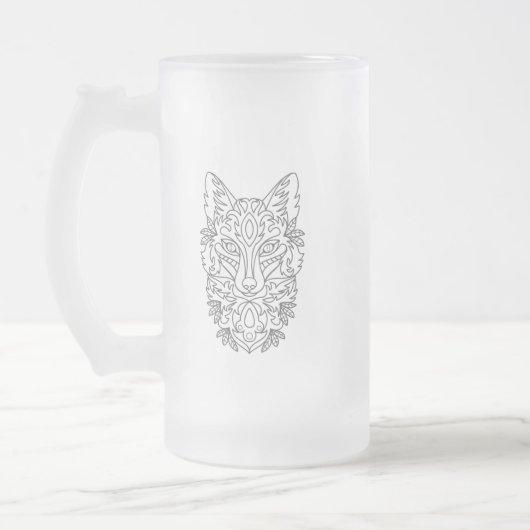 Gestileerde Fox Frosted Glass Mok (Links)