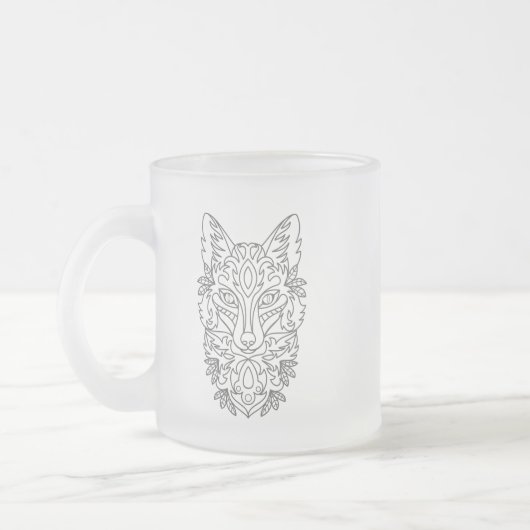Gestileerde Fox Frosted Glass Mok (Links)