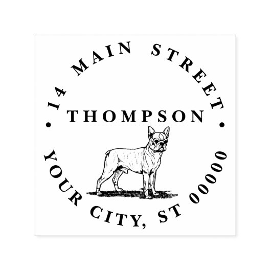 gestileerde Franse buldog Zelfinktende Stempel (Design)