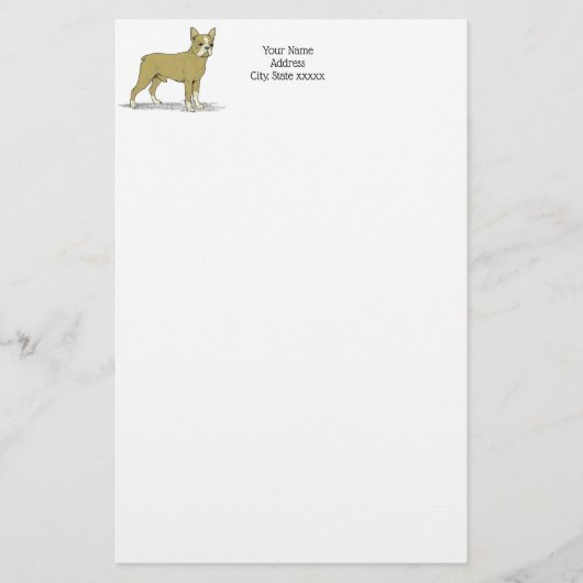  gestileerde Franse Bulldog C Briefpapier (Voorkant)