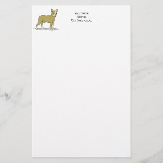  gestileerde Franse Bulldog C Briefpapier (Voorkant)