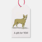  gestileerde Franse Bulldog C Cadeaulabel (Voorkant)