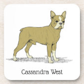  gestileerde Franse Bulldog C Drankjes Onderzetter (Voorkant)