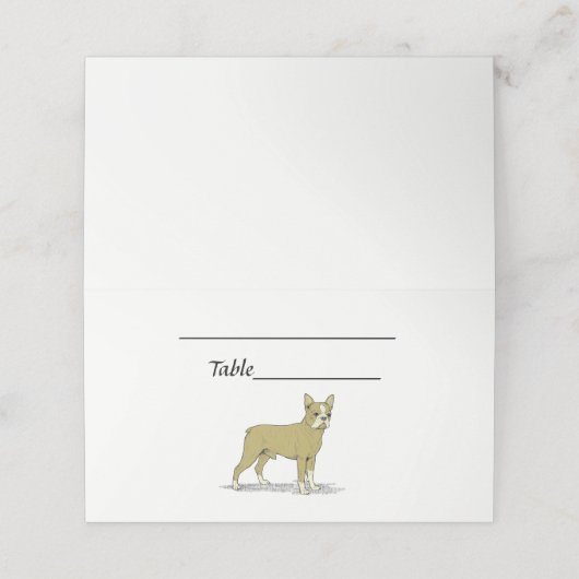  gestileerde Franse Bulldog C Plaatskaartje (Buitenkant ongevouwen)