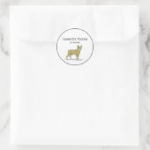  gestileerde Franse Bulldog C Ronde Sticker (Tas)