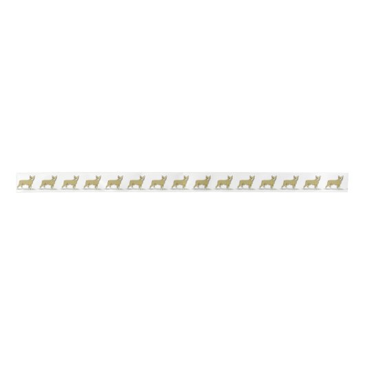  gestileerde Franse Bulldog C Satijnen Lint (Voorkant)